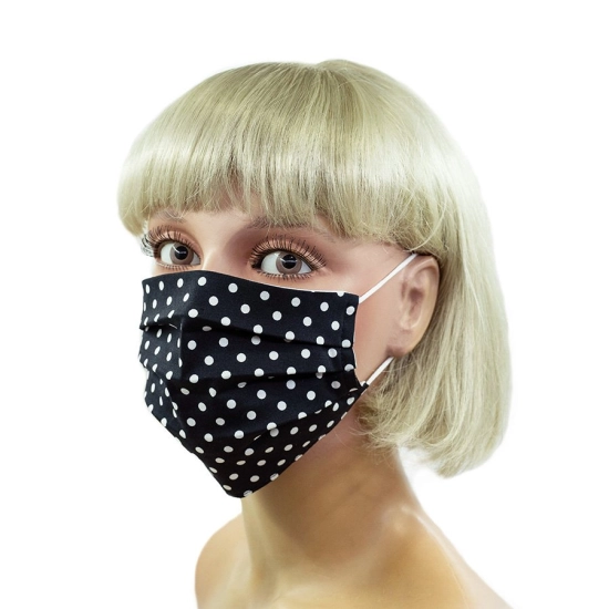 Ochranná bavlněná maska ​​s puntíky
