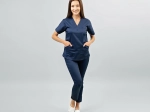 Ladies' medical blouse IGA - navy blue